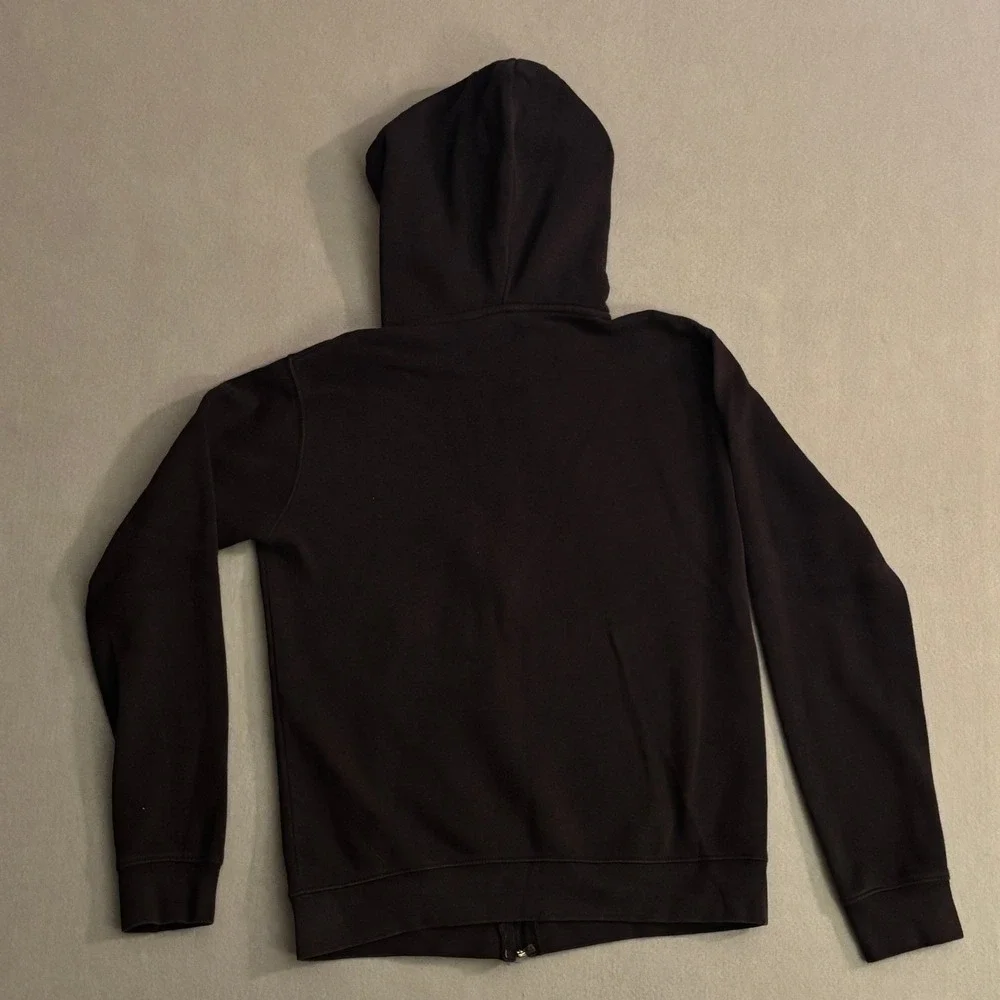 VTG 90's Nike Mens Full Zip Hoodie Black Red Logo Sportswear Fleece Size YL